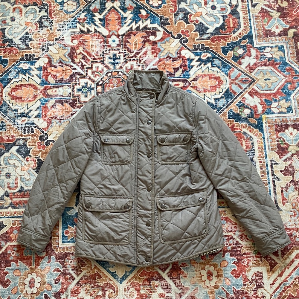 Women's Quilted Puffer Jacket - Olive